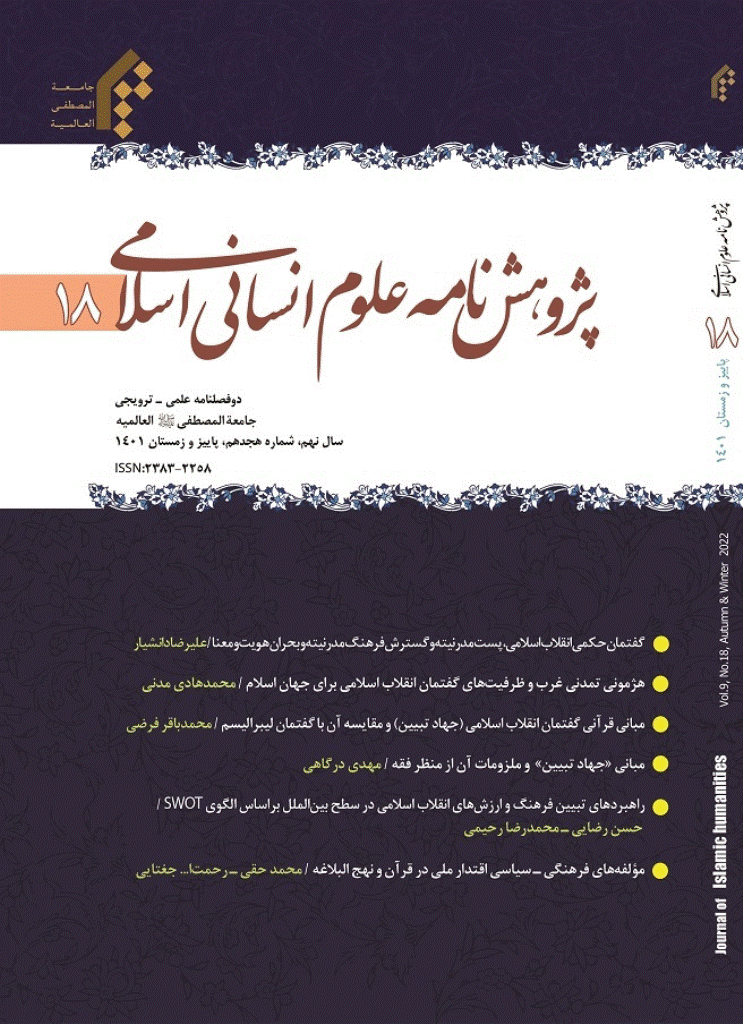 پژوهش نامه علوم انسانی اسلامی - بهار و تابستان 1392- شماره 1