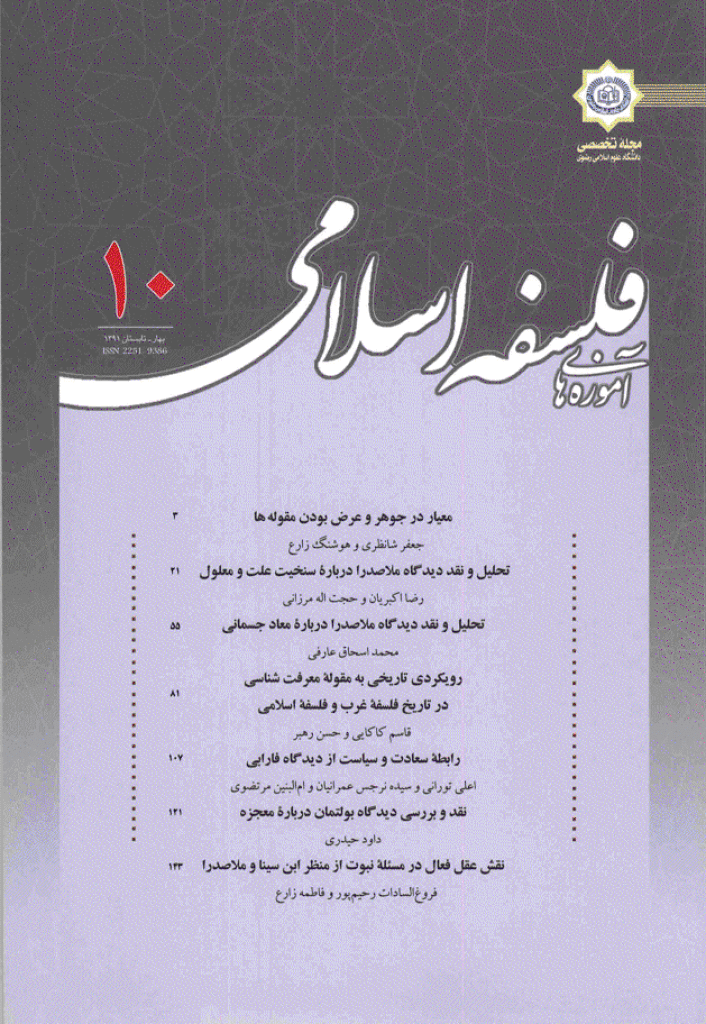 آموزه های فلسفه اسلامی - بهار و تابستان 1391 - شماره 10