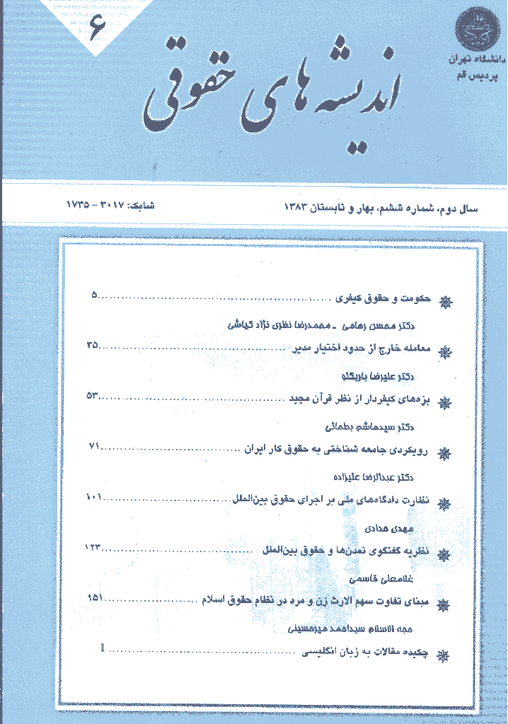 حقوق خصوصی (دانشگاه تهران) - بهار و تابستان 1383 - شماره 6