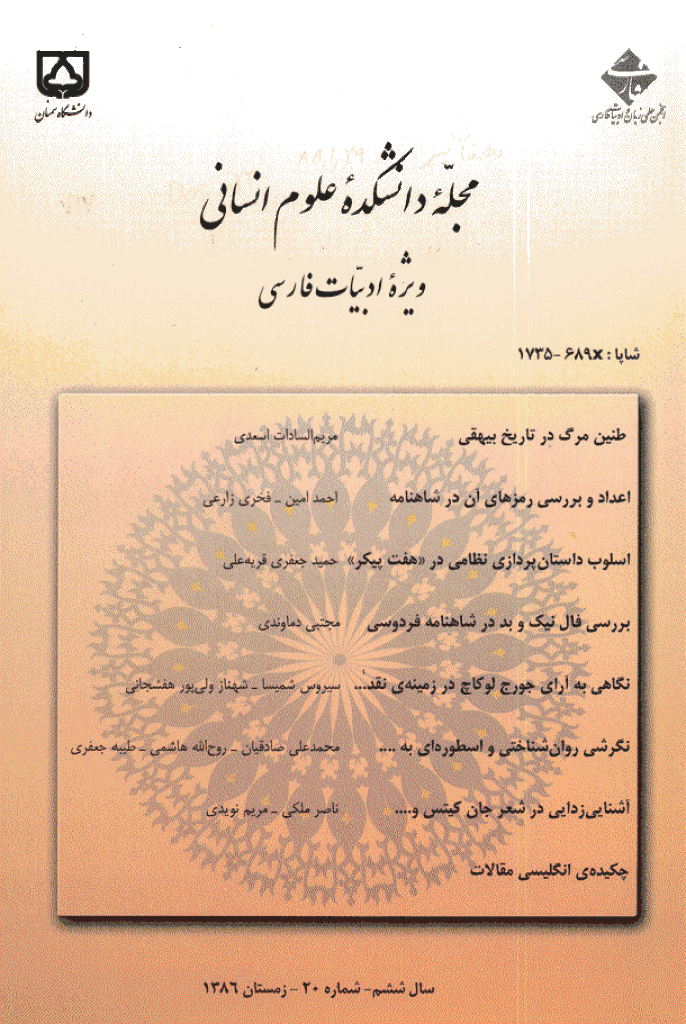 دانشکده علوم انسانی دانشگاه سمنان - زمستان 1386 - شماره 20