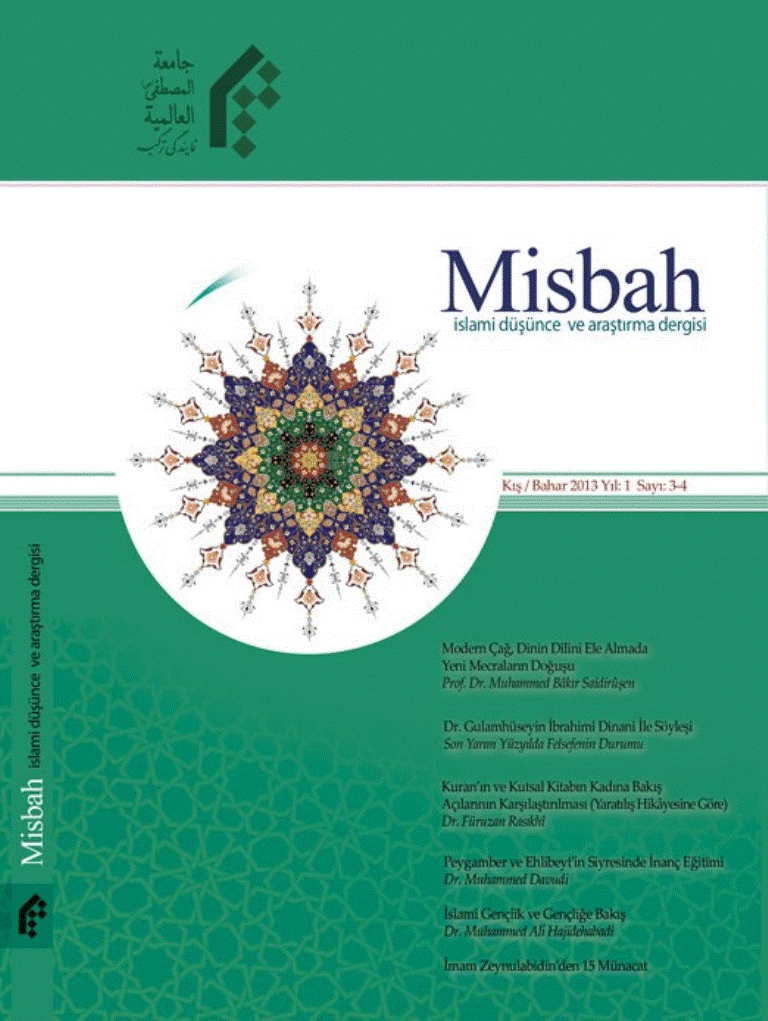 MİSBAH Çağdaş Din Çalışmaları Dergisi - Winter  and Spring 2013, Volume 2 -  Number 3