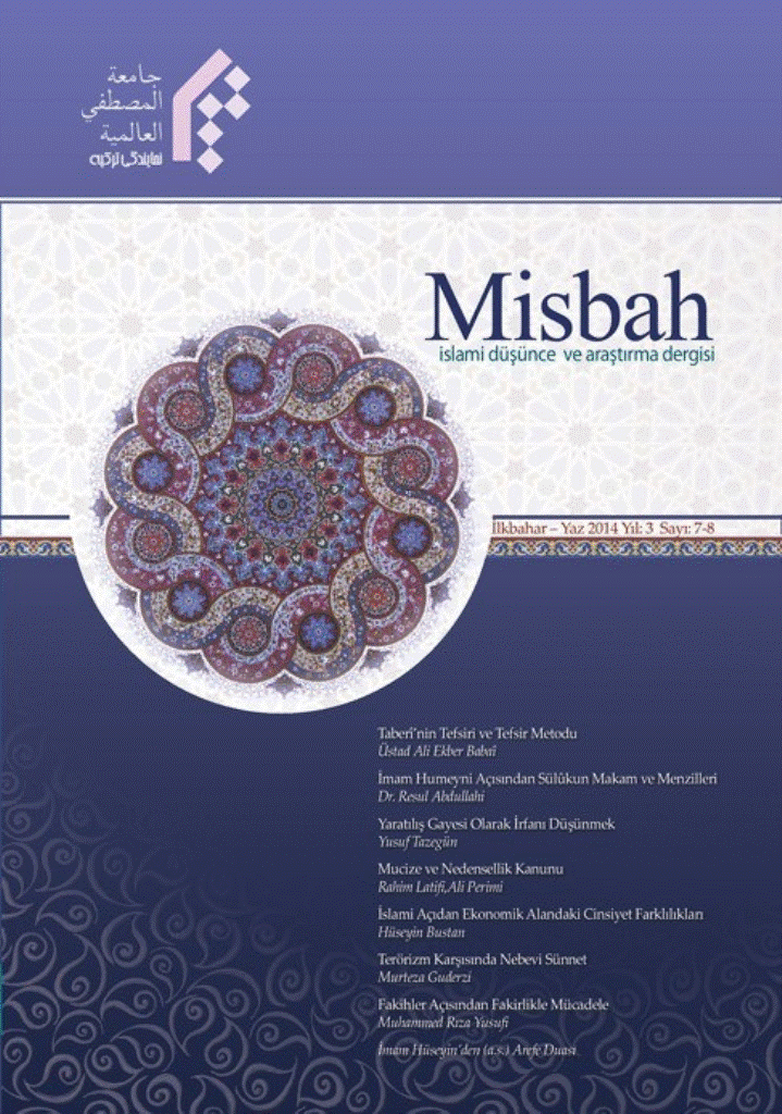 MİSBAH Çağdaş Din Çalışmaları Dergisi - Winter  and Spring 2014, Volume 3 -  Number 7