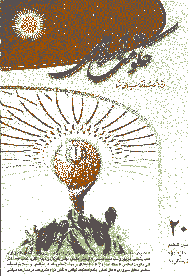 حکومت اسلامی - تابستان 1380 - شماره 20