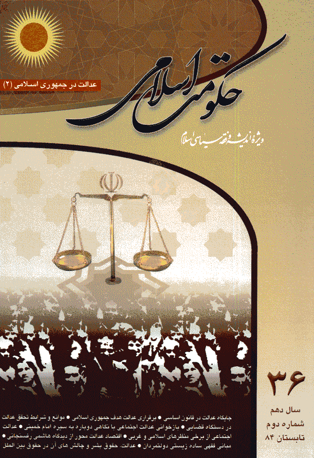 حکومت اسلامی - تابستان 1384 - شماره 36