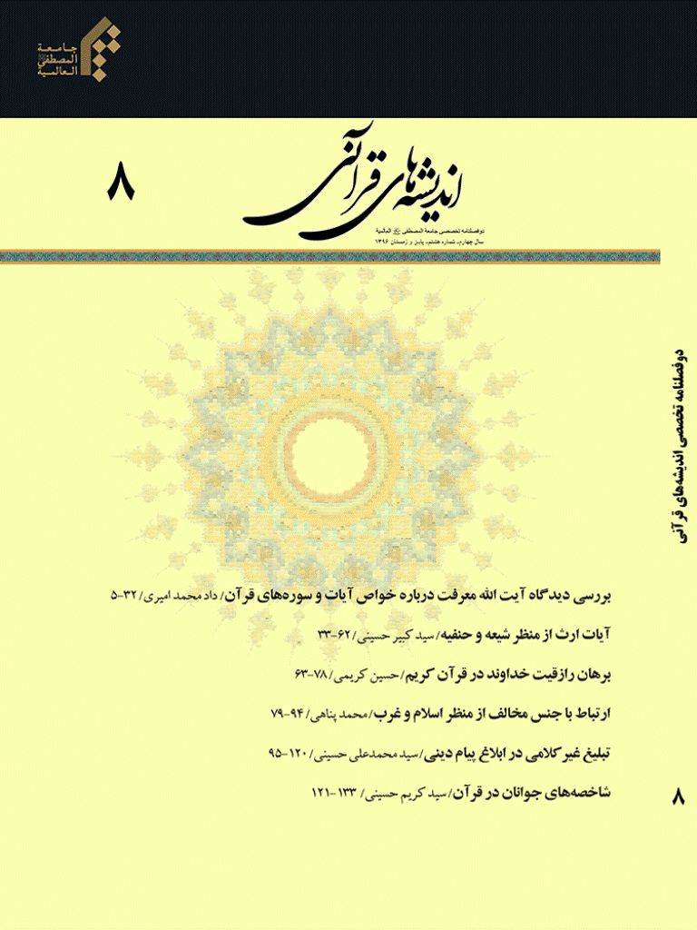 اندیشه های قرآنی - پاییز و زمستان 1396 - شماره 8