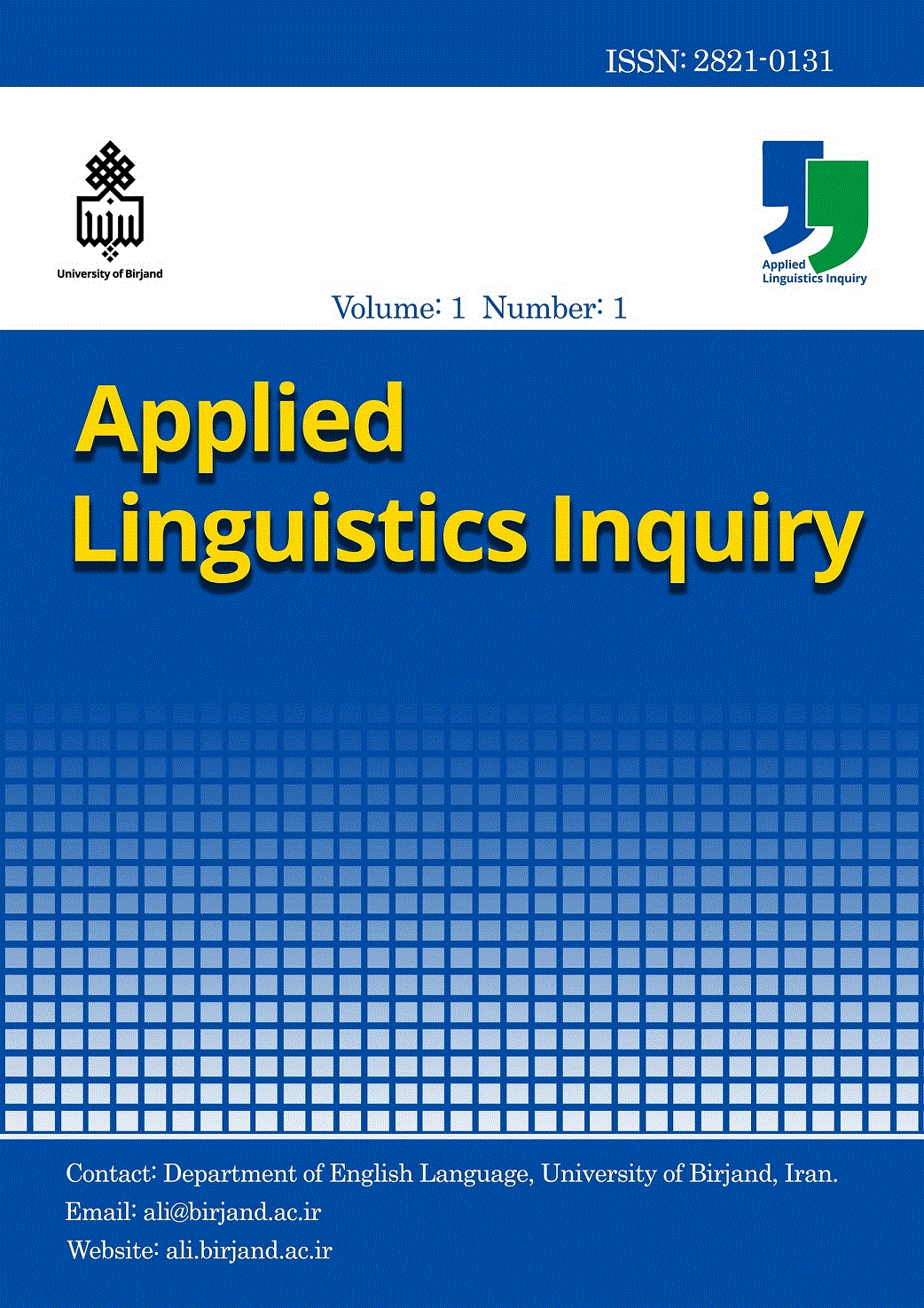 Applied Linguistics Inquiry - Fall2023,  Volume 1 - Number 2