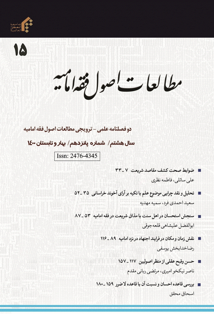 مطالعات اصول فقه امامیه - بهار و تابستان 1400- شماره 15