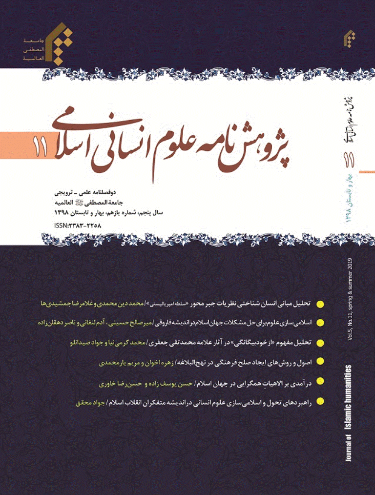 پژوهش نامه علوم انسانی اسلامی - بهار و تابستان 1398 - شماره 11