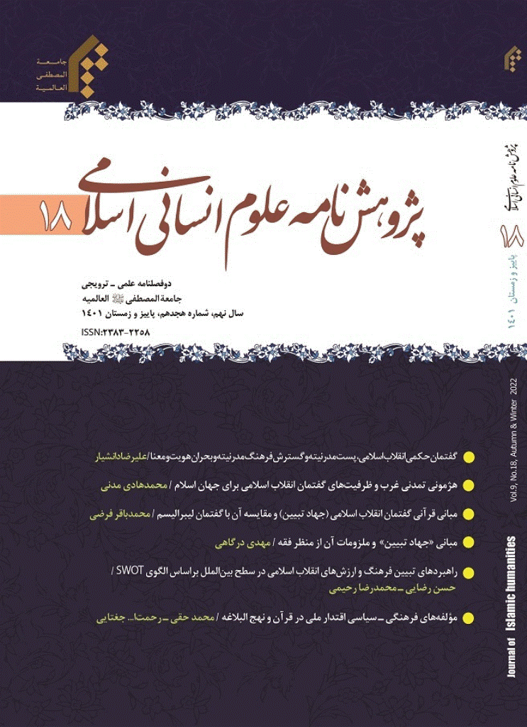 پژوهش نامه علوم انسانی اسلامی - پاییز و زمستان 1401 - شماره 18