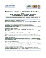 Etudes de langue et littérature françaises - Printemps 2014, Volume 5 - Number 1
