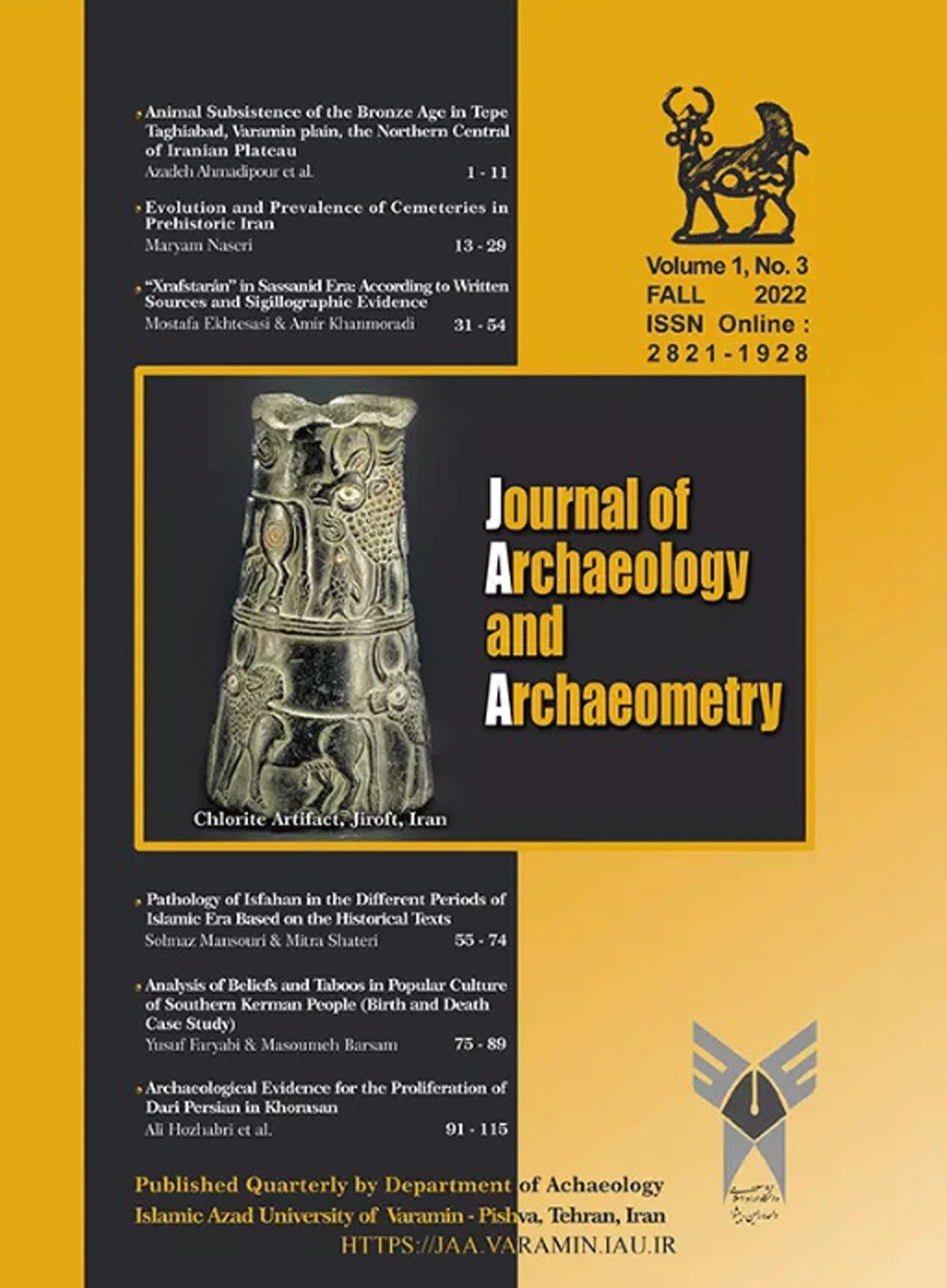 Archeology and Archaeometry - December 2022,  Volume 1 - Number 3